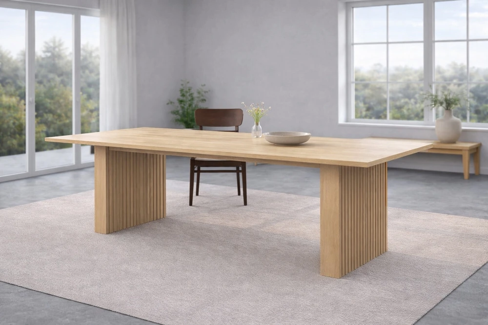 Venture Design Valgomojo stalas Humle 200x100x75 cm natūralaus kaučiuko medienos