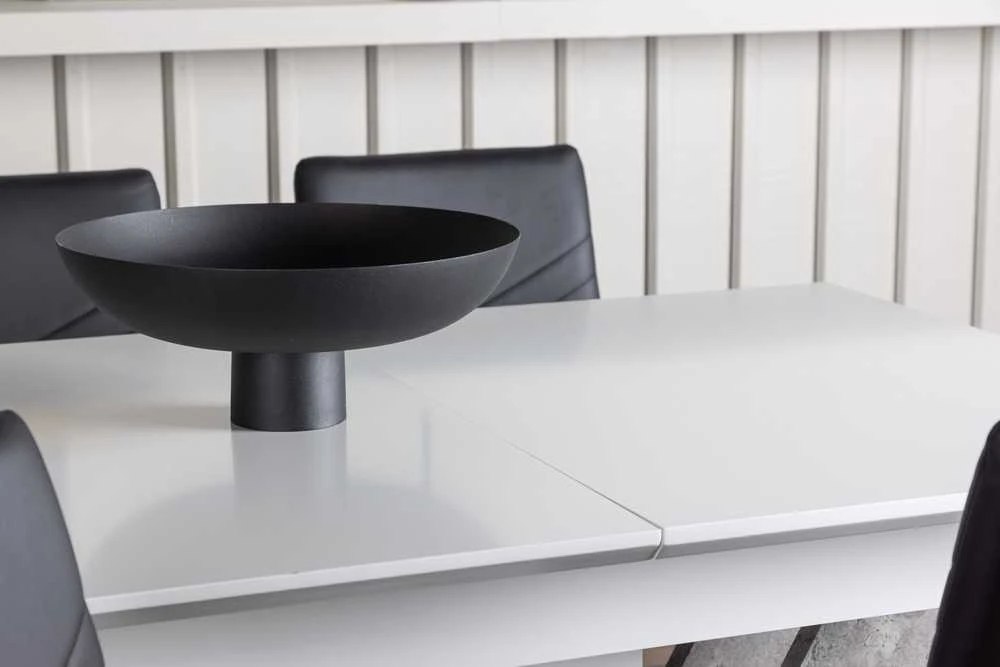 Venture Design Valgomojo stalas ir kėdžių komplektas Disa 120x80 cm baltas išskleidžiamas