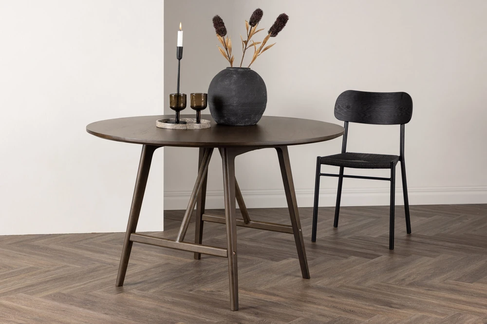 Venture Design Valgomojo stalas, Kaseidon, ø100 cm, Tamsiai rudas