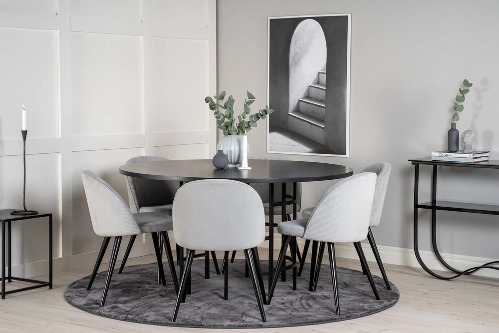 Venture Design Valgomojo stalas, Kopenhaga, ⌀140 cm, Juodas