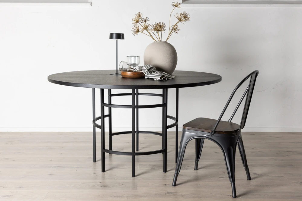 Venture Design Valgomojo stalas, Kopenhaga, ø140 cm, Juodas