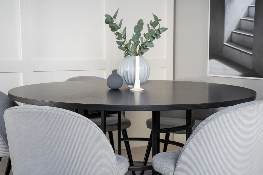 Venture Design Valgomojo stalas, Kopenhaga, ⌀140 cm, Juodas