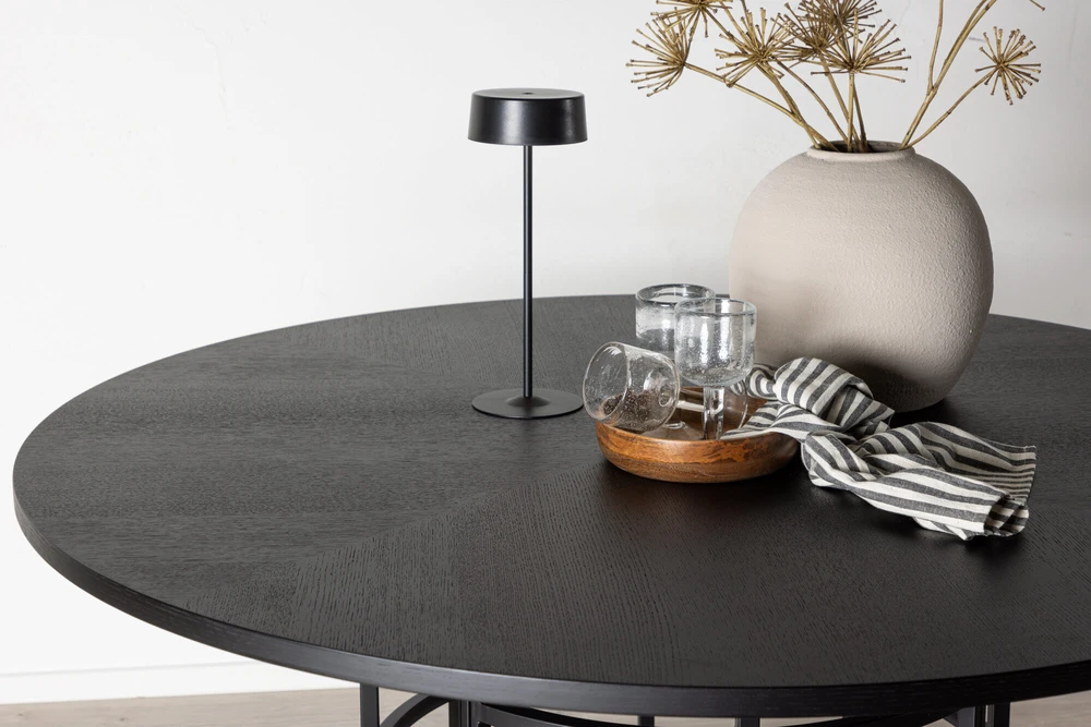 Venture Design Valgomojo stalas, Kopenhaga, ø140 cm, Juodas