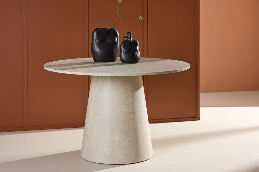 Venture Design Valgomojo stalas, Lanzo, ø120 cm, Bėžio spalva