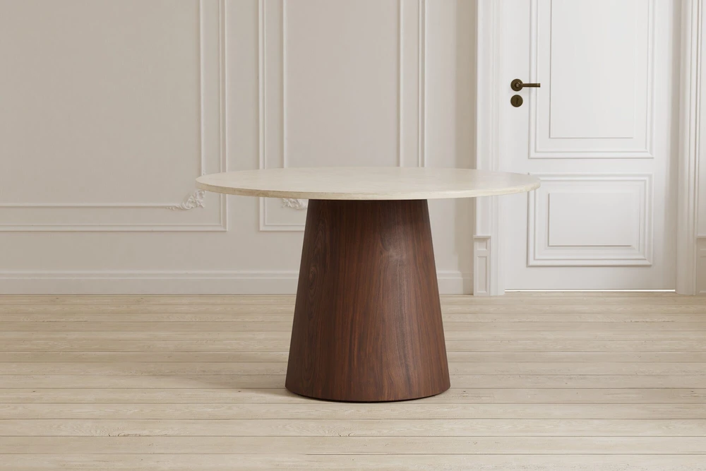 Venture Design Valgomojo stalas Lanzo smėlio spalvos MDF