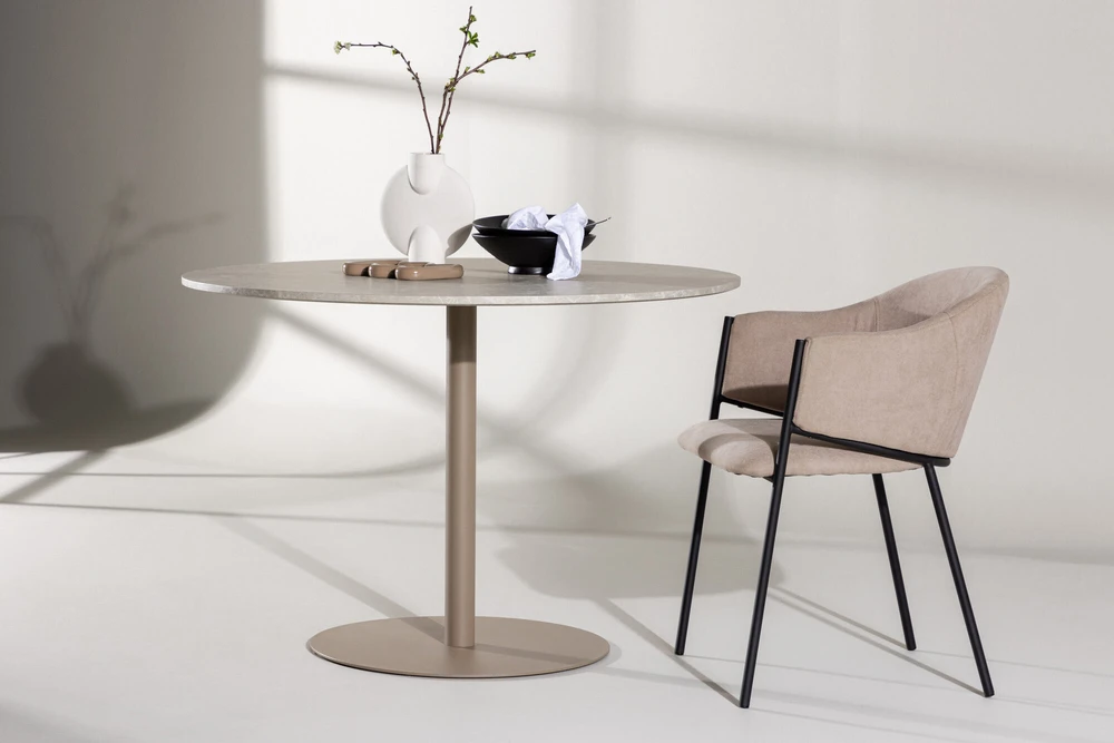 Venture Design Valgomojo stalas, Lycke, ⌀110 cm, Bėžio spalva