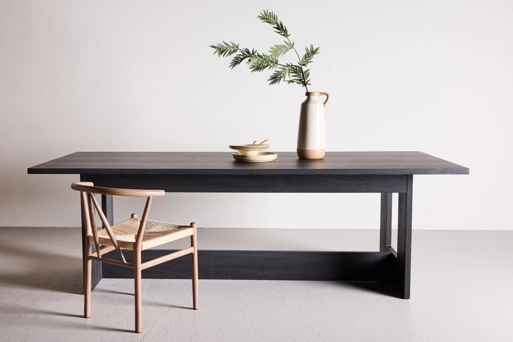 Venture Design Valgomojo stalas, Milly, 100x235 cm, Juodas