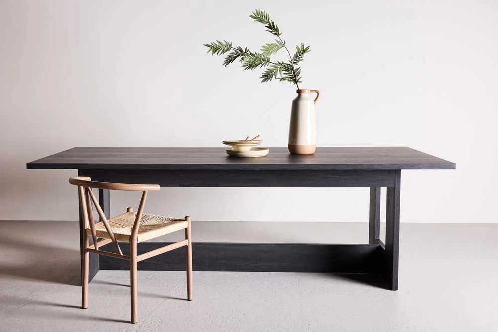 Venture Design Valgomojo stalas, Milly, 100x235 cm, Juodas