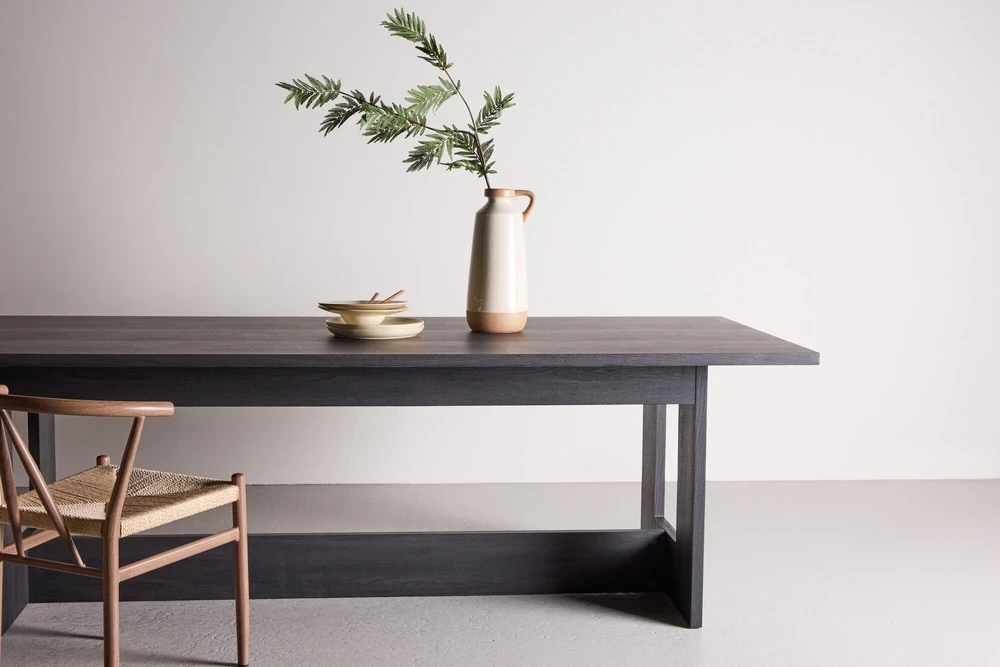 Venture Design Valgomojo stalas, Milly, 100x235 cm, Juodas