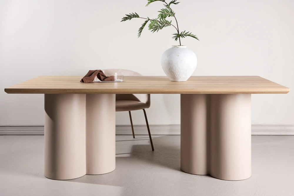 Venture Design Valgomojo stalas Olivia 100x210 cm Smėlio spalvos