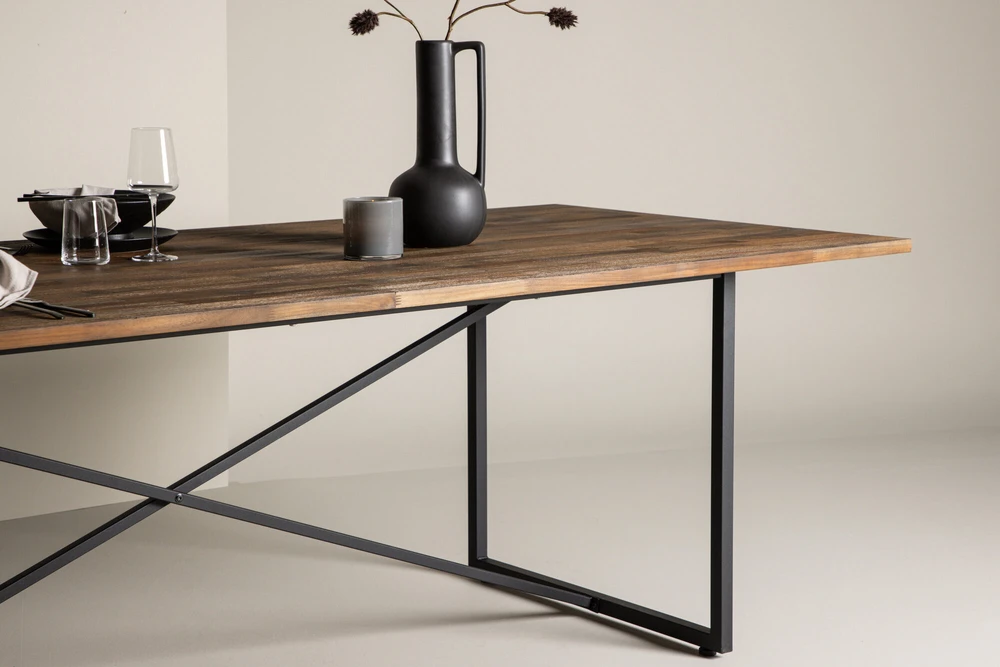 Venture Design Valgomojo stalas, Padang, 250x100x76 cm, Juodas