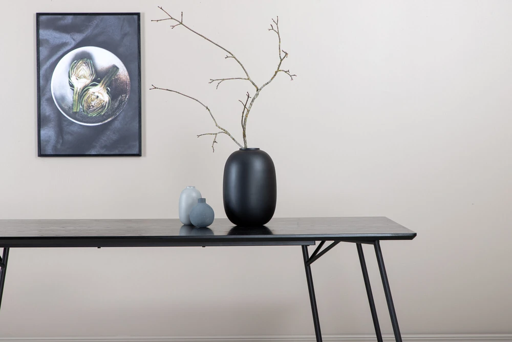Venture Design Valgomojo stalas, Petra, 75x190x90 cm, Juodas