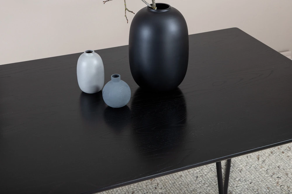 Venture Design Valgomojo stalas, Petra, 75x190x90 cm, Juodas