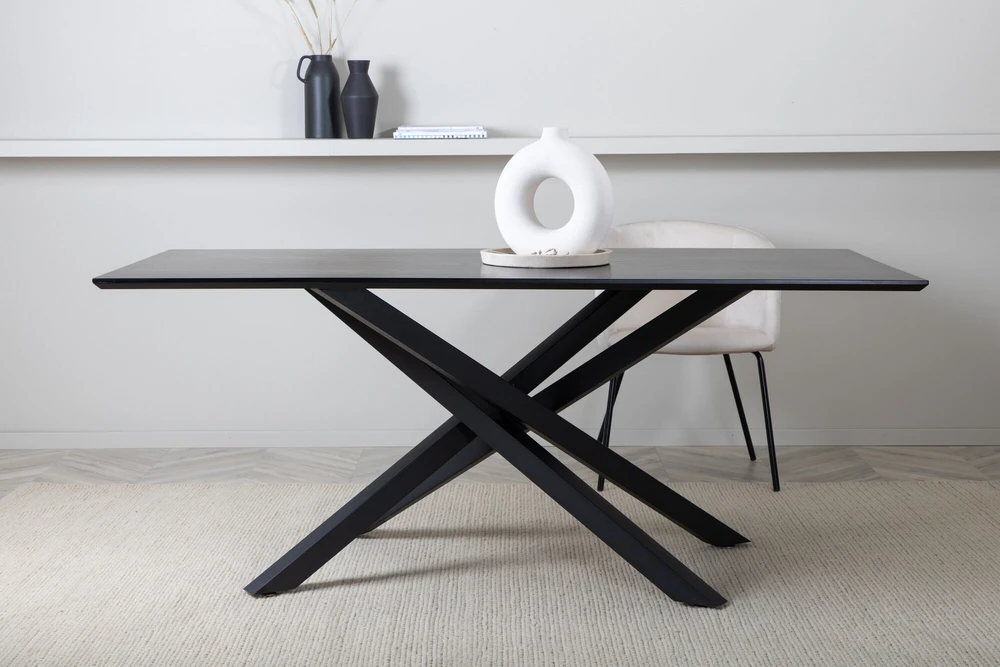 Venture Design Valgomojo stalas, Piazza, 180x76x90 cm, Juodas