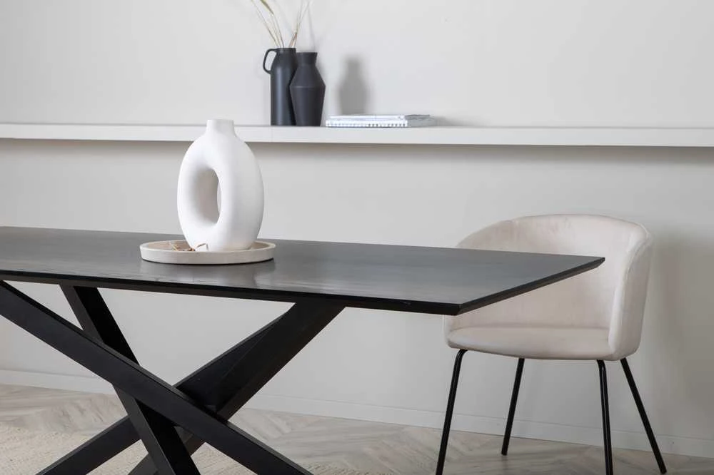 Venture Design Valgomojo stalas, Piazza, 180x76x90 cm, Juodas