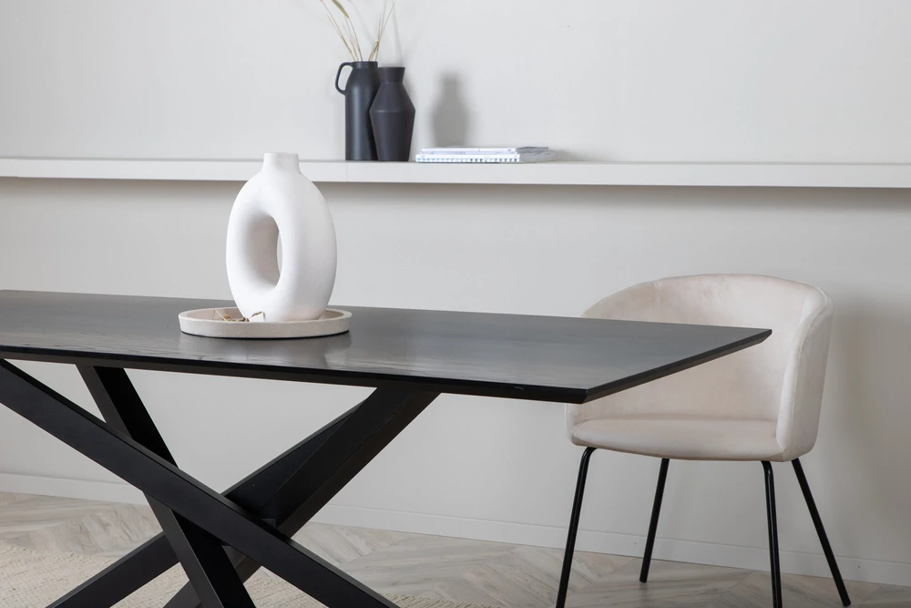Venture Design Valgomojo stalas, Piazza, 180x76x90 cm, Juodas