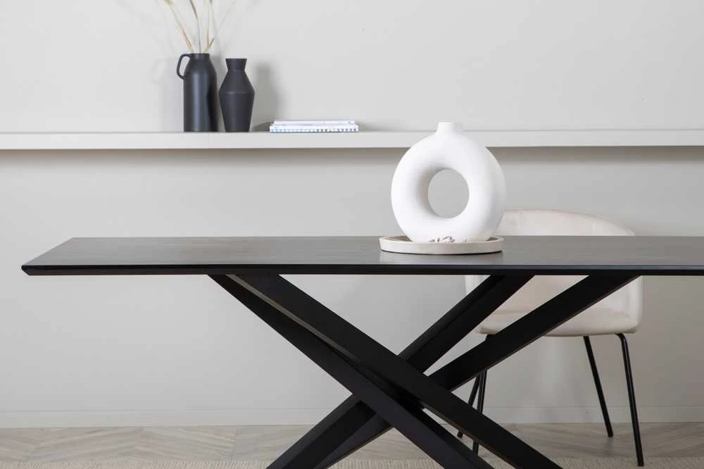 Venture Design Valgomojo stalas, Piazza, 180x76x90 cm, Juodas