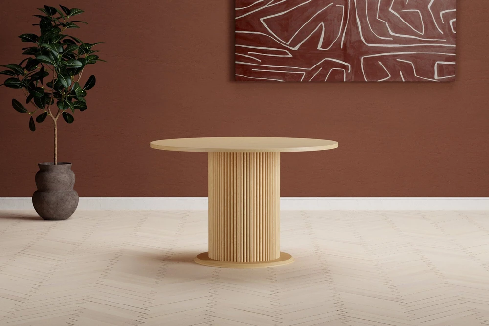 Venture Design Valgomojo stalas Reko Apvalus Natūralus MDF