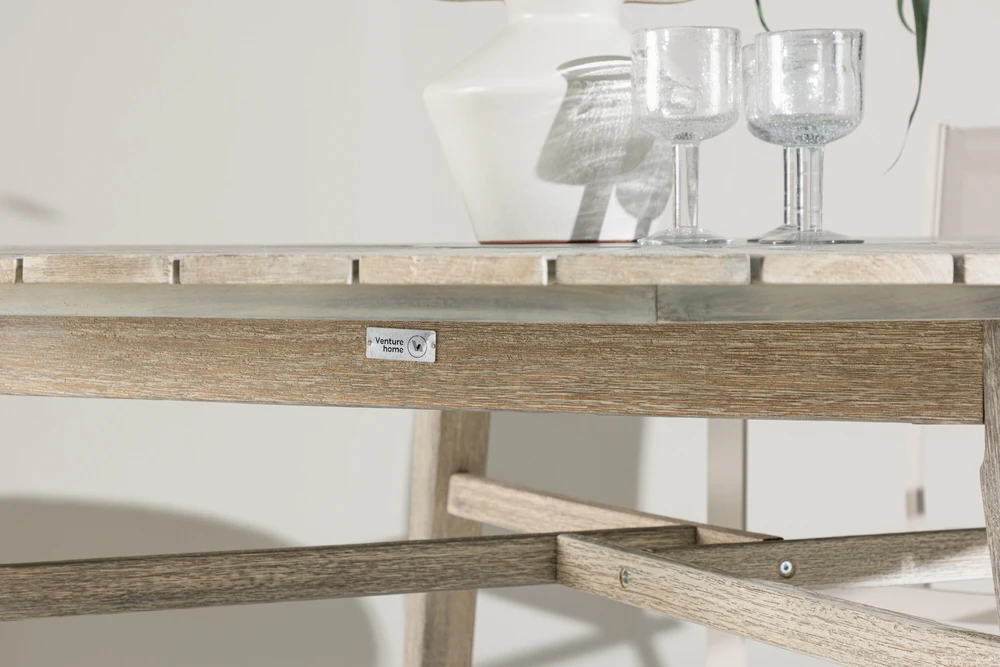 Venture Design Valgomojo stalas Rives 150 cm Baltoji akacija Akmuo