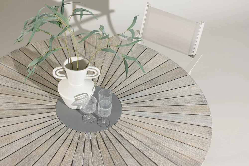 Venture Design Valgomojo stalas Rives 150 cm Baltoji akacija Akmuo