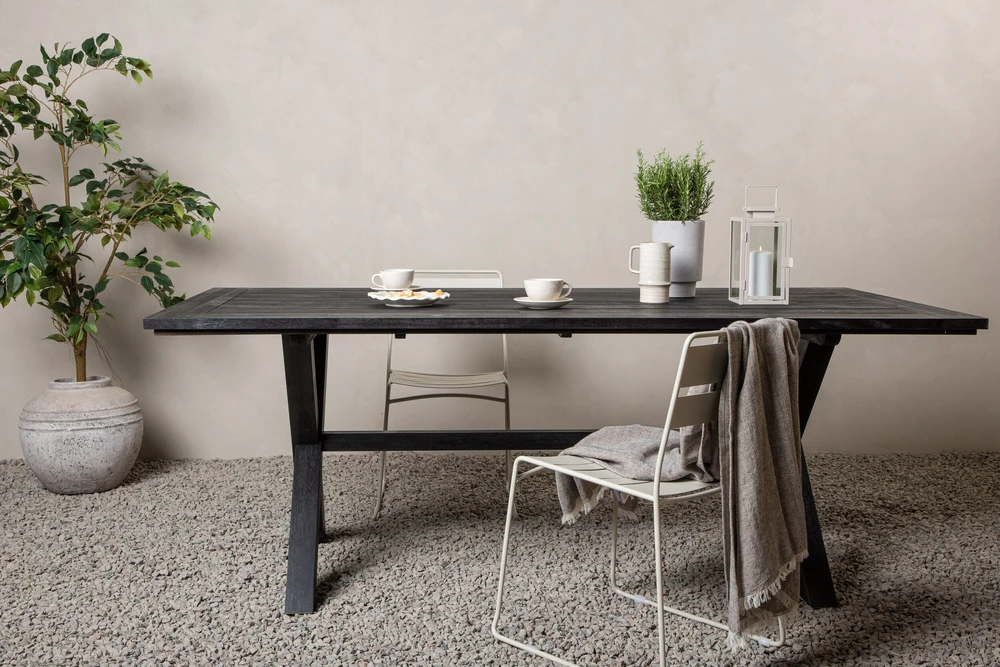 Venture Design Valgomojo stalas, Rives, 200x100 cm, Juodas