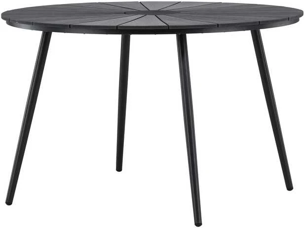Venture Design Valgomojo stalas San Vito 120 cm juodas Polywood