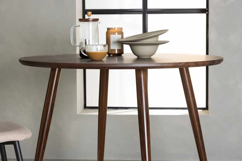 Venture Design Valgomojo stalas, Sanford, ø100x75 cm, Tamsiai rudas