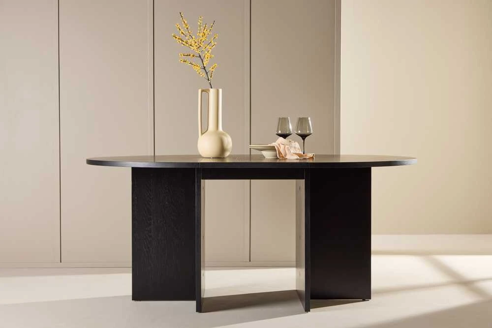 Venture Design Valgomojo stalas, Strada, 120/170x120x74 cm, Juodas