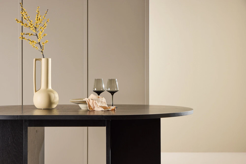 Venture Design Valgomojo stalas, Strada, 120/170x120x74 cm, Juodas