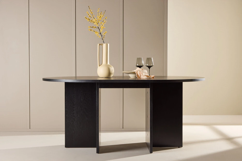 Venture Design Valgomojo stalas, Strada, 120/170x120x74 cm, Juodas