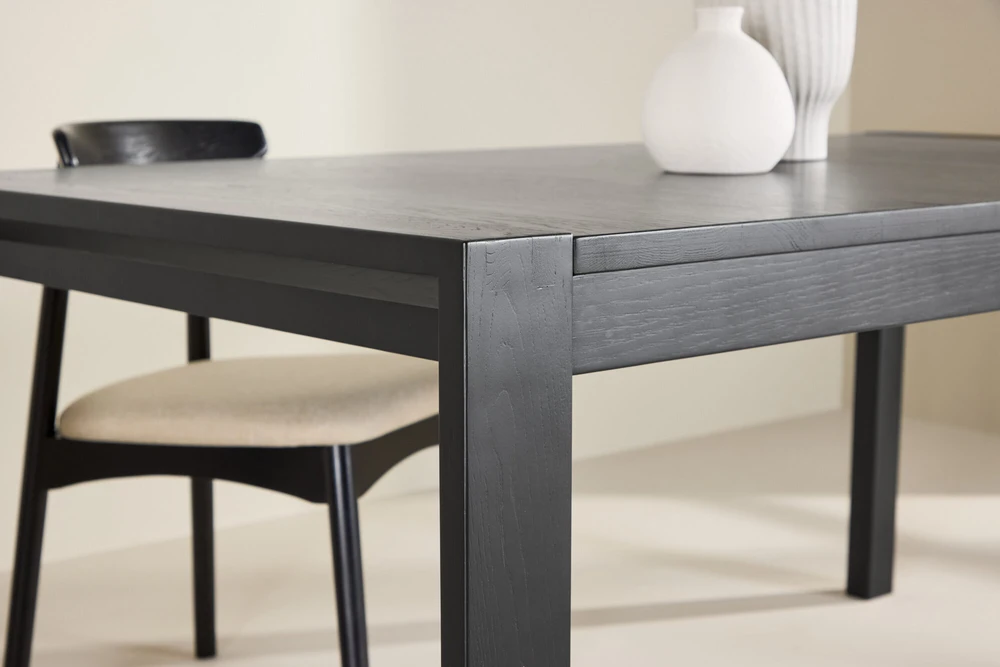Venture Design Valgomojo stalas su slankikliu 250x95x75 cm Juodasis ąžuolas