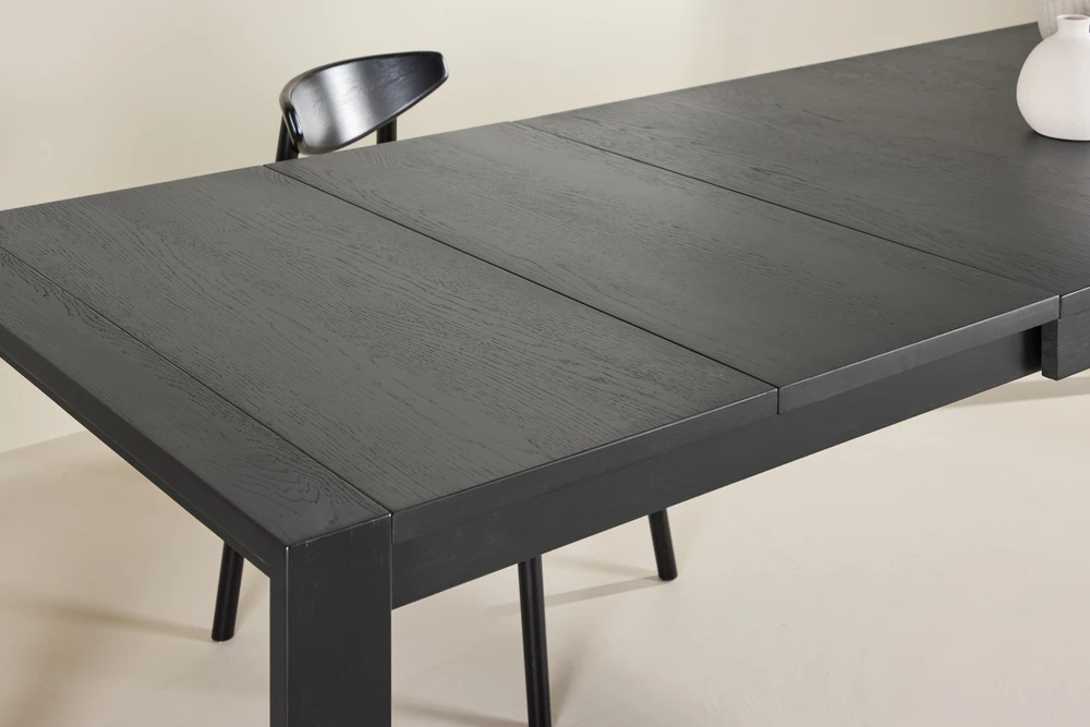 Venture Design Valgomojo stalas su slankikliu 250x95x75 cm Juodasis ąžuolas