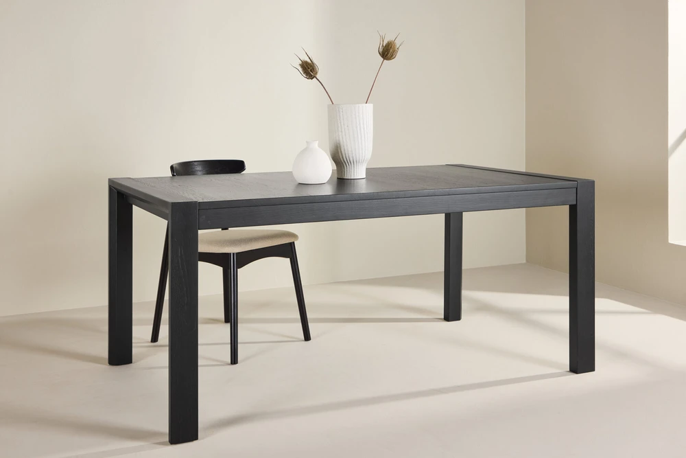 Venture Design Valgomojo stalas su slankikliu 250x95x75 cm Juodasis ąžuolas