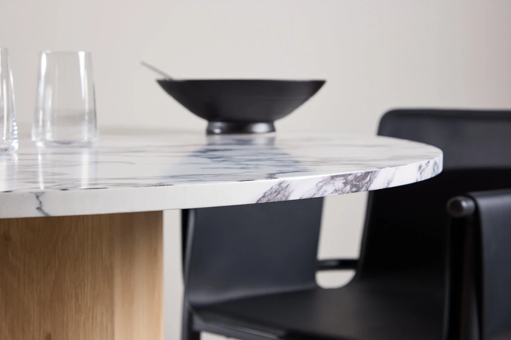 Venture Design Valgomojo stalas Tekla 120x75 cm šviesiai pilkas MDF