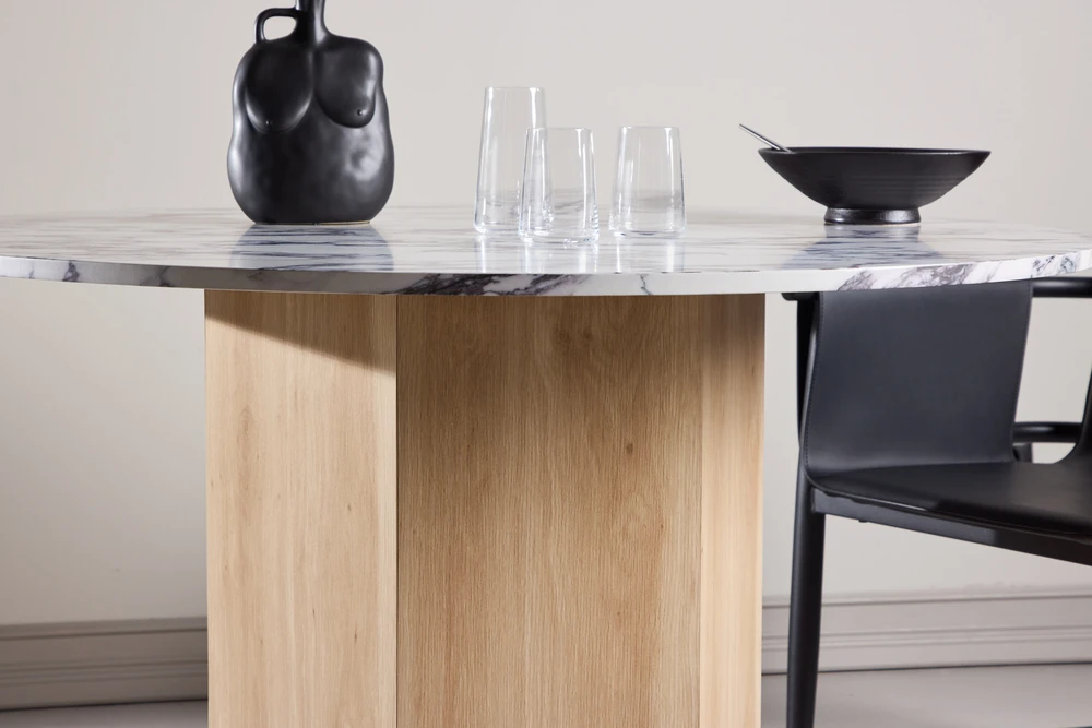 Venture Design Valgomojo stalas Tekla 120x75 cm šviesiai pilkas MDF