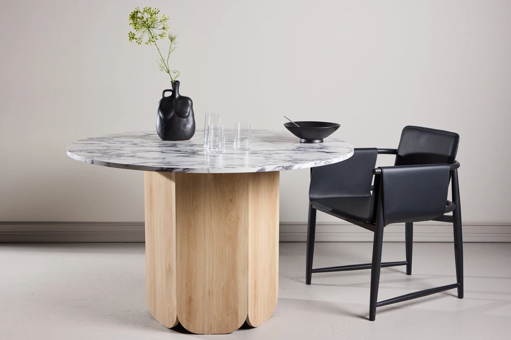 Venture Design Valgomojo stalas Tekla 120x75 cm šviesiai pilkas MDF