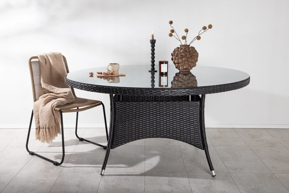 Venture Design Valgomojo stalas, Volta, ø150 cm, Juodas