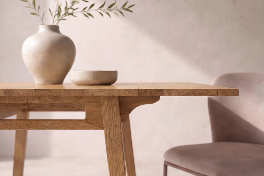Venture Design Valgomojo stalas Yakidon 60x60 cm, guminės medienos ąžuolo imitacijos MDF