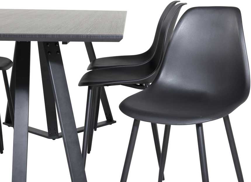 Venture Design Valgomojo stalo ir kėdžių komplektas Marina ir Polar juodas