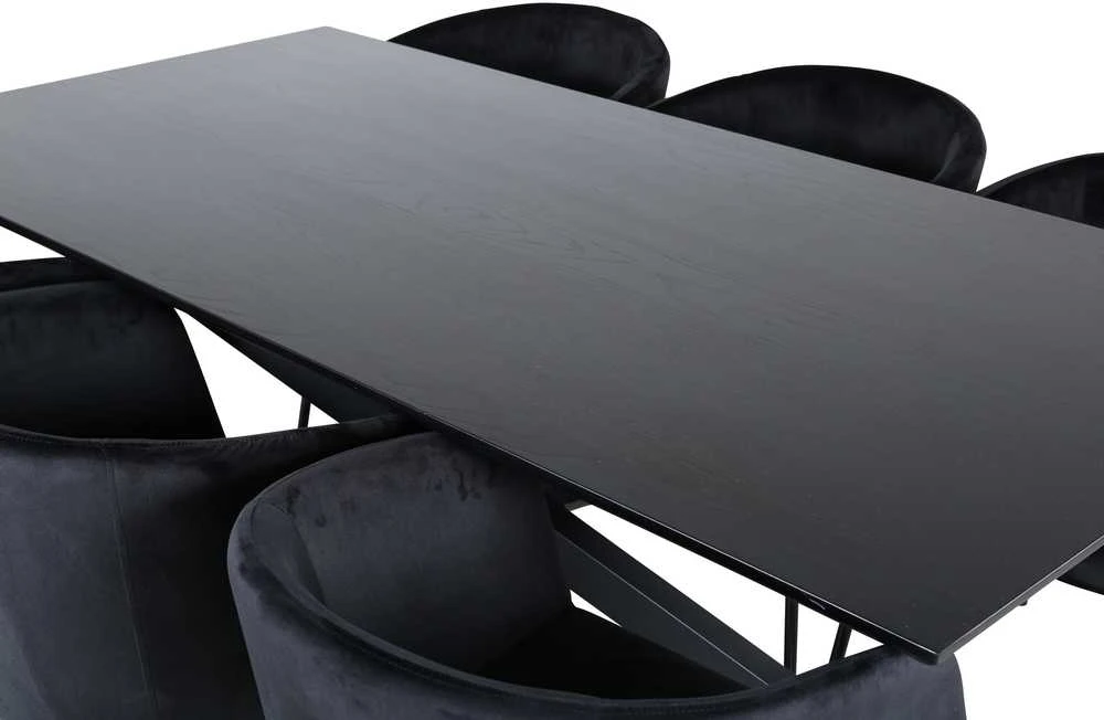 Venture Design Valgomojo stalo ir kėdžių komplektas Piazza valgomojo stalas ir Berit kėdė juoda