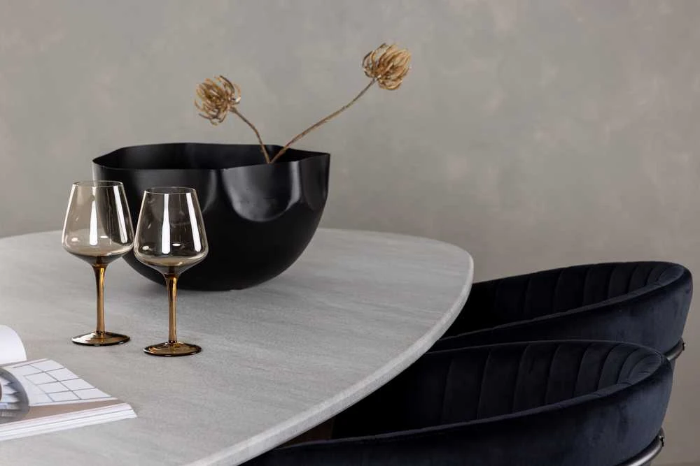 Venture Design Valgomojo stalo ir kėdžių komplektas Grönvik valgomojo stalas ir Selma valgomojo kėdė 180x75 cm juodas MDF