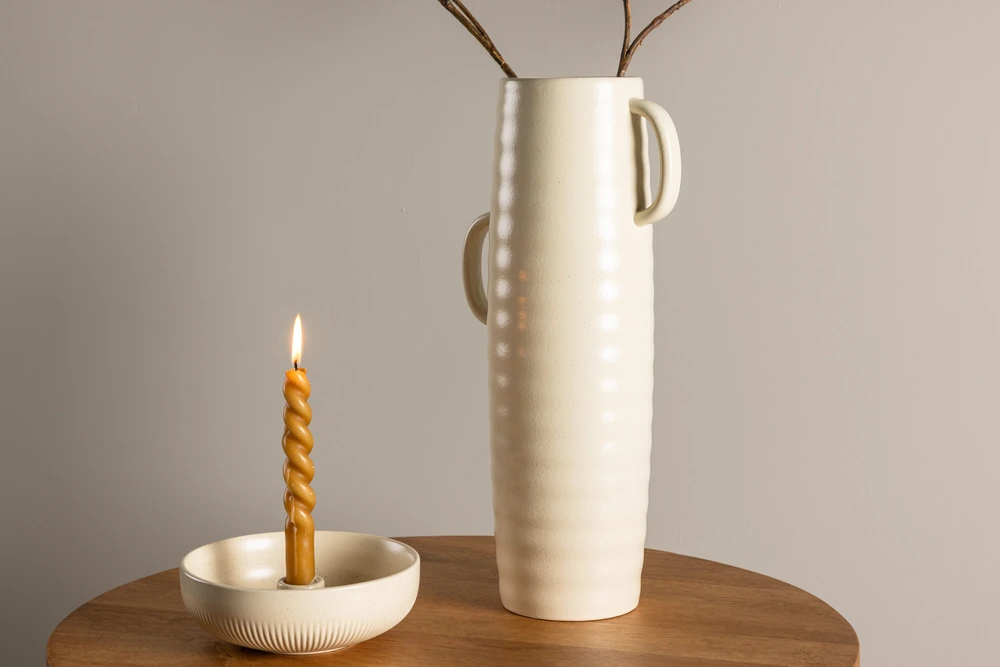 Venture Design Vaza, Centras, 19x13x41 cm, Bėžio spalva