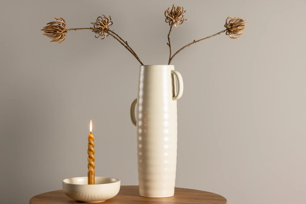 Venture Design Vaza, Centras, 19x13x41 cm, Bėžio spalva