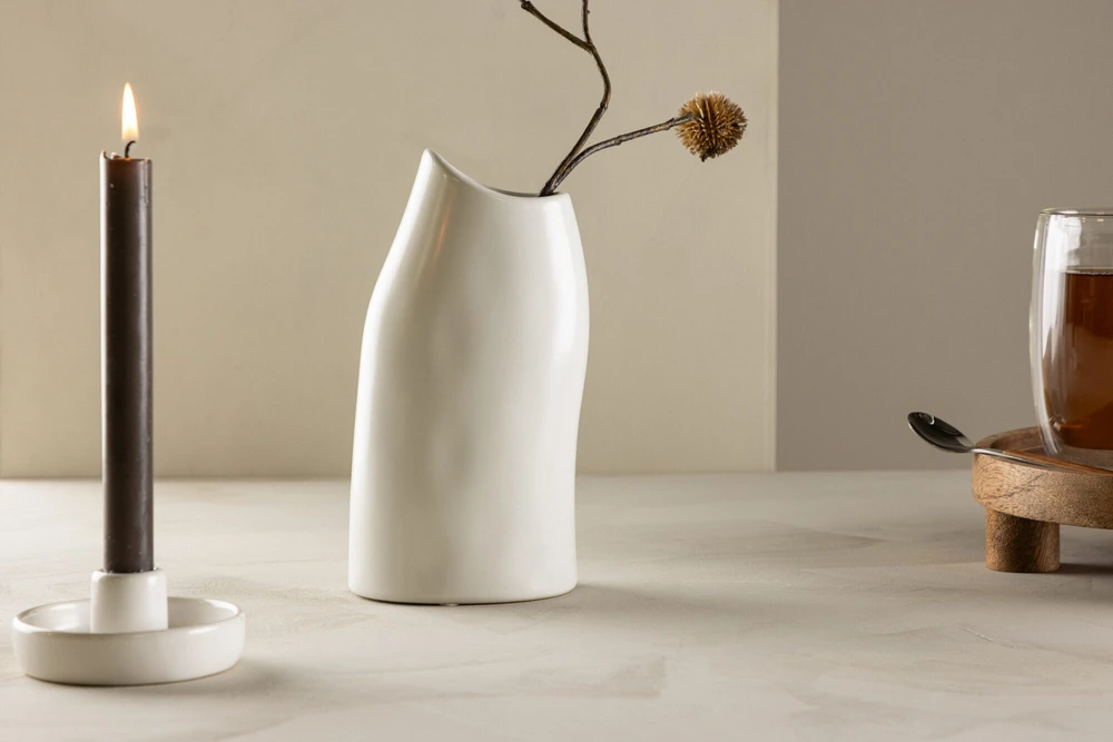 Venture Design Vaza, Ernst, 23x12x9 cm, Balta