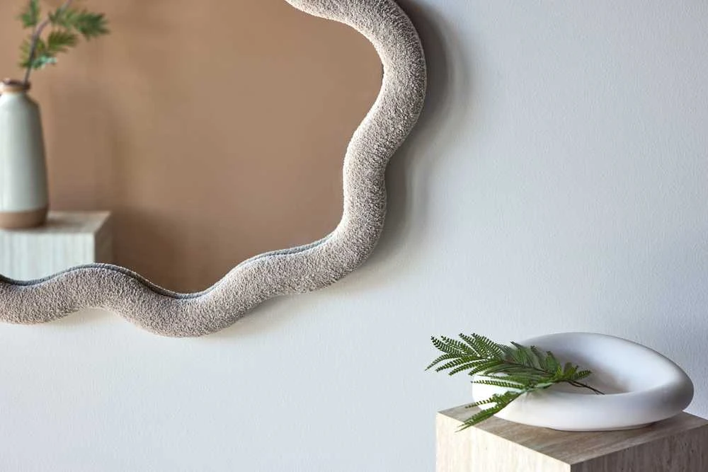 Venture Design Veidrodis Kungsbacka 70x70 cm Smėlio spalvos