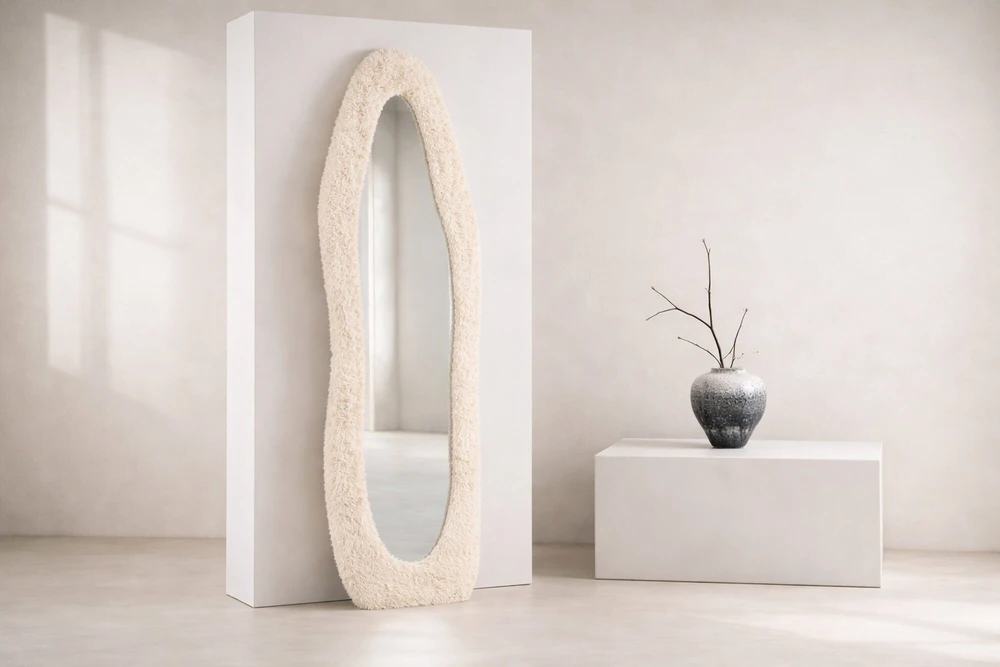 Venture Design Veidrodis Mirza 193x67 cm Smėlio spalvos