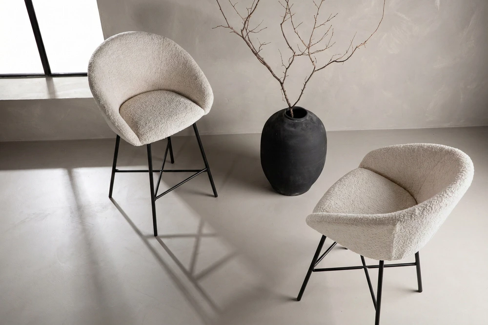 Venture Design Velvet baro kėdės 2 vnt., juoda/balta