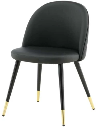 Venture Home Valgomojo kėdės Velvet, 2vnt., juodos, odos imitacijos