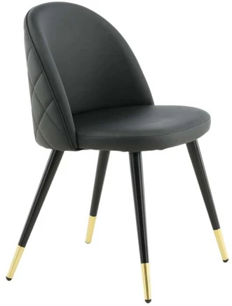 Venture Home Valgomojo kėdės Velvet, 2vnt., juodos, odos imitacijos