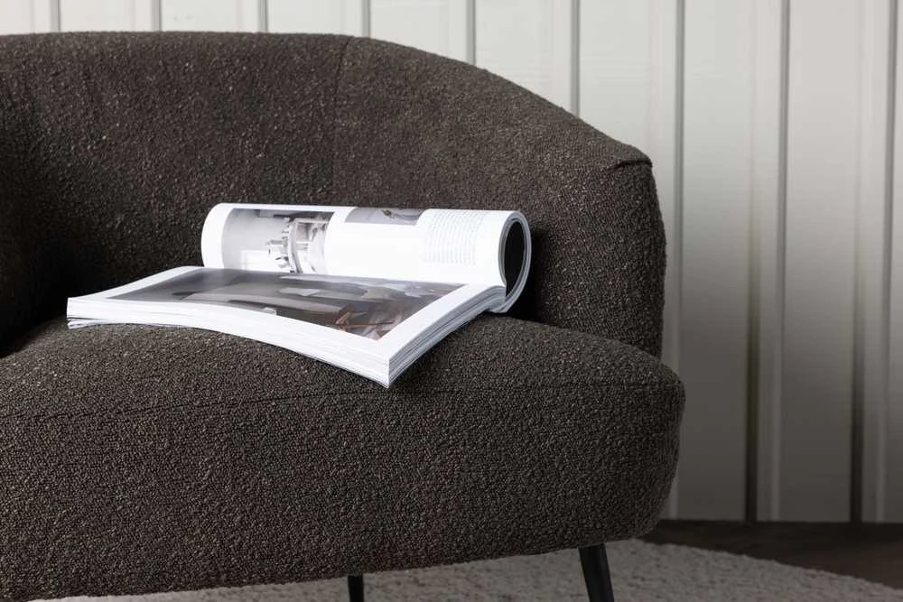 Fotelis Venture Design Vieno sėdynės sofa, Derry, 79x68.5x70 cm, Tamsiai pilka